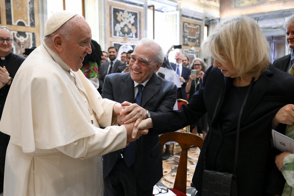 ملاقات مارتین اسکورسیزی و همسرش با پاپ
